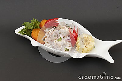 Peruvian food: ceviche (cebiche) Stock Photo