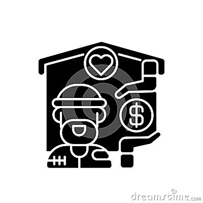 Shelter services black glyph icon Vector Illustration