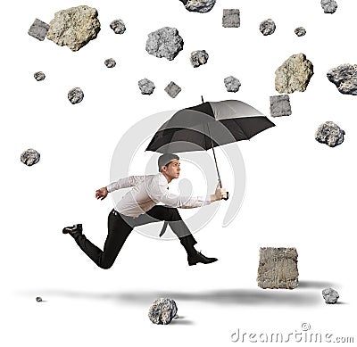 Shelter from the storm of crisis Stock Photo