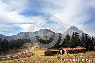 Shelter in Urkiola Natural Park Stock Photo