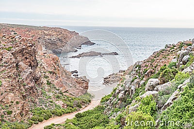 Sheltered boat launch site at Strandfontein Stock Photo