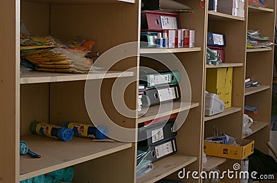 Shelves with stuff Stock Photo