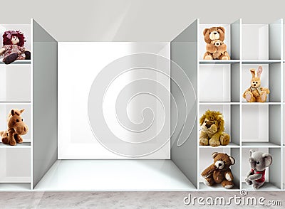 Shelves and toys Stock Photo