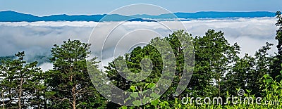 Shenandoah Valley Completely Covered by Fog - 2 Stock Photo