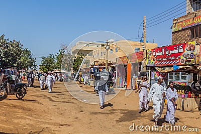 SHENDI, SUDAN - MARCH 6, 2019: View of a street in Shendi, Sud Editorial Stock Photo