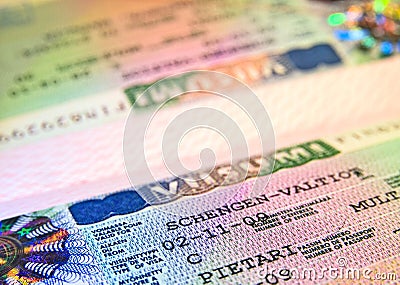 Shengen visa from Finnish Consulate Stock Photo