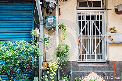 Shennong Street, vintage shop and cafe street in Tainan, Taiwan Stock Photo