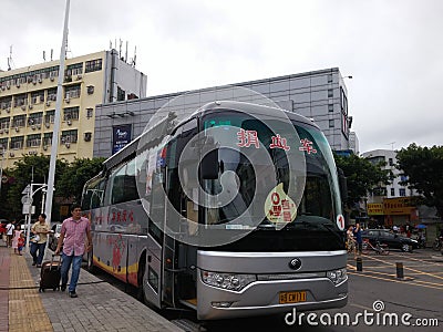 Shenzhen, China: bus for voluntary blood donation Editorial Stock Photo