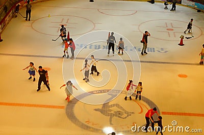 Shenzhen, China: children in skating, very happy Editorial Stock Photo