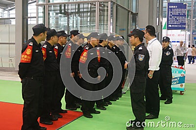 Shenzhen, China: collection of security guards Editorial Stock Photo