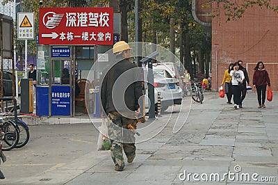 Shenzhen, China: construction workers Editorial Stock Photo