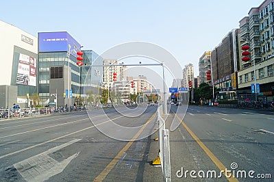 Shenzhen, China: preventing and fighting the new coronavirus pneumonia, street traffic and building landscapes Editorial Stock Photo