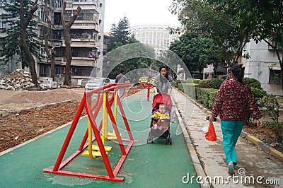 Shenzhen, China: residential area fitness facility Editorial Stock Photo