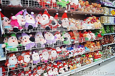 Shenzhen, China: shopping malls selling Christmas toys Editorial Stock Photo