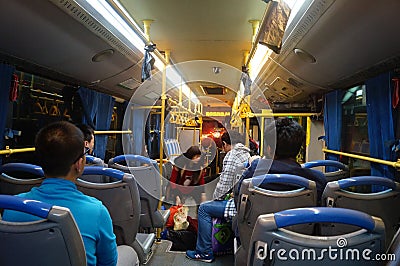 Shenzhen, China: take the bus Editorial Stock Photo