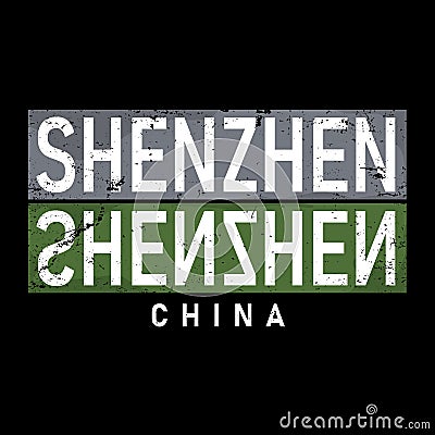 Shenzhen. Colorful typography text banner. Vector the word shenzhen city design. Can be used to logo, card, poster Vector Illustration