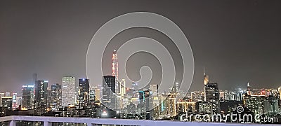 Shenzhen Skyline lighting show Stock Photo