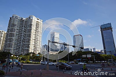 Shenzhen street in morning Editorial Stock Photo