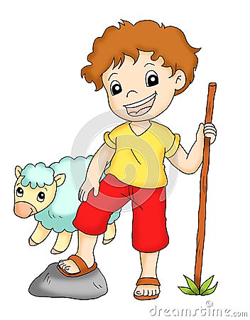 Shepherd Cartoon Illustration