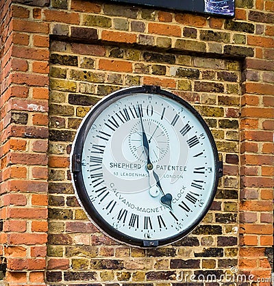 Shepherd gate clock at Royal Greenwich Observatory. Editorial Stock Photo