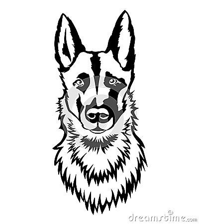 Shepherd Portrait Vector Illustration