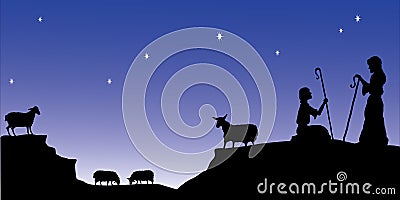 Shepherds Watch Vector Illustration