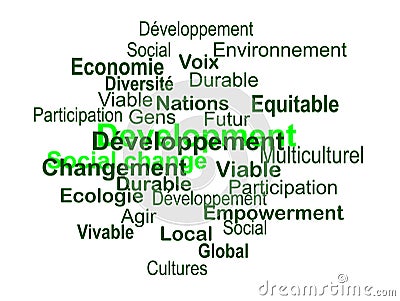 DÃ©veloppement durable - nuage de mots (franÃ§ais) Stock Photo