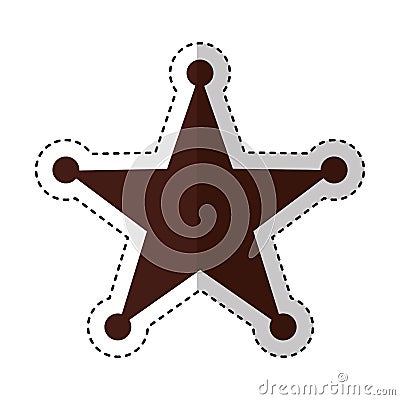 Sherif star medal icon Vector Illustration