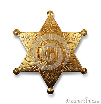 Sheriff badge with path Stock Photo