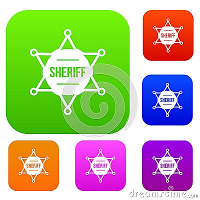 Sheriff badge set collection Vector Illustration