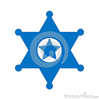 Sheriff badge star vector icon Vector Illustration