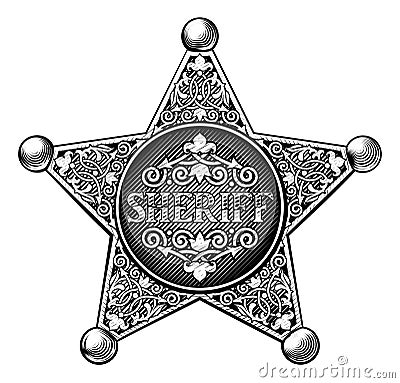 Sheriff Badge Vector Illustration