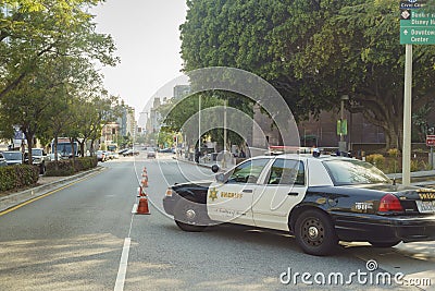 Sheriff car on the road Editorial Stock Photo