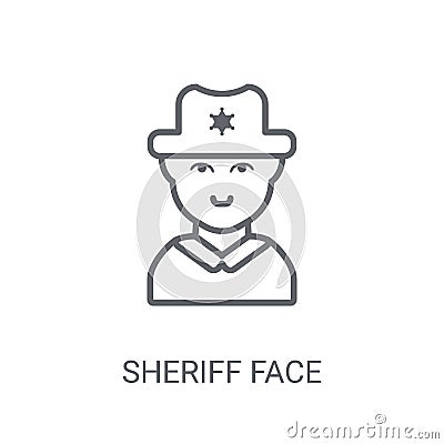 Sheriff face icon. Trendy Sheriff face logo concept on white bac Vector Illustration