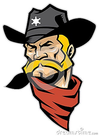 Sheriff head mascot Vector Illustration