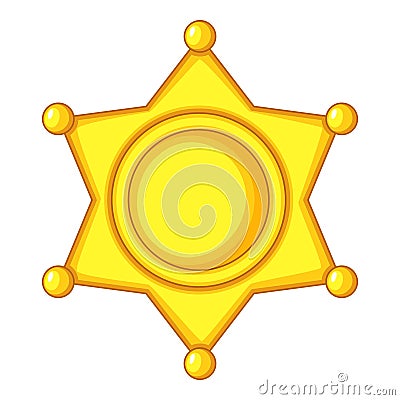 Sheriff star Icon Cap icon, cartoon style Vector Illustration