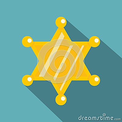 Sheriff star icon, flat style Vector Illustration