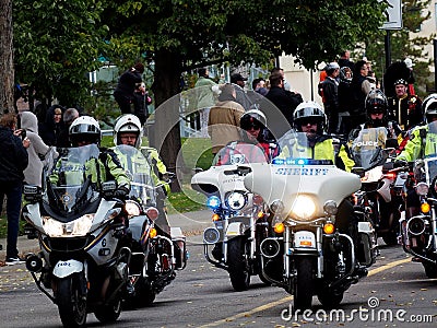 Sheriffs On Motorcycles At The Alberta Police And Peace Officers Memorial Day Editorial Stock Photo