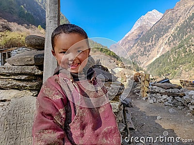 Sherpa kid Editorial Stock Photo