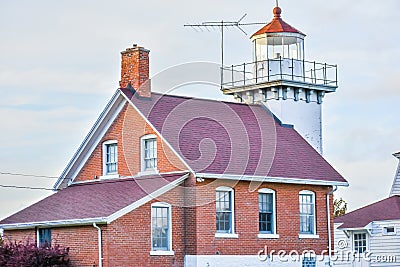 Sherwood Point Lighthouse, Door County, Wisconsin Editorial Stock Photo