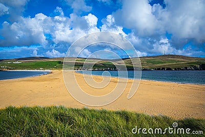 Shetland Islands - tombolo - St. Ninian Beach Stock Photo