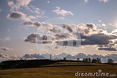 Shevardinsky redoubt on the Borodino field in Central Russia. Editorial Stock Photo