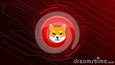 Shiba inu coin banner. SHIB coin cryptocurrency concept banner background Vector Illustration