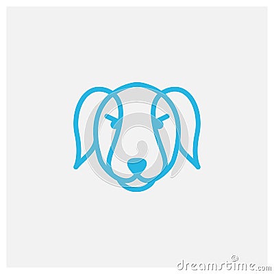 Shiba Inu dog line head icon mascot logo design Vector Illustration