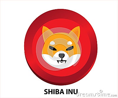 Shiba inu SHIB coin crypto currency symbol vector Vector Illustration