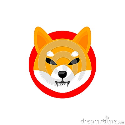 Shiba inu SHIB coin symbol vector. Vector Illustration