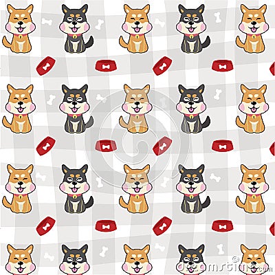 Shiba inu vector seamless pattern Vector Illustration