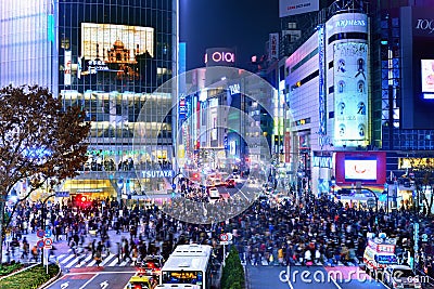 Shibuya Crossing in Tokyo, Japan Editorial Stock Photo