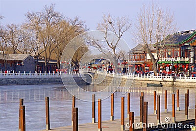 Shichahai, Houhai lake, Beijing Editorial Stock Photo