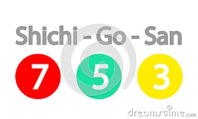 shichi go san typography Vector Illustration